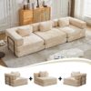Convertible Floor Sofa Bed With Fixed Shape Frame, Boneless Modular Sectional Sofa, For Living Room - Beige - Image 4