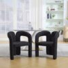 Contemporary Designed Teddy Fabric Upholstered Accent / Dining Chair - Black - Image 2