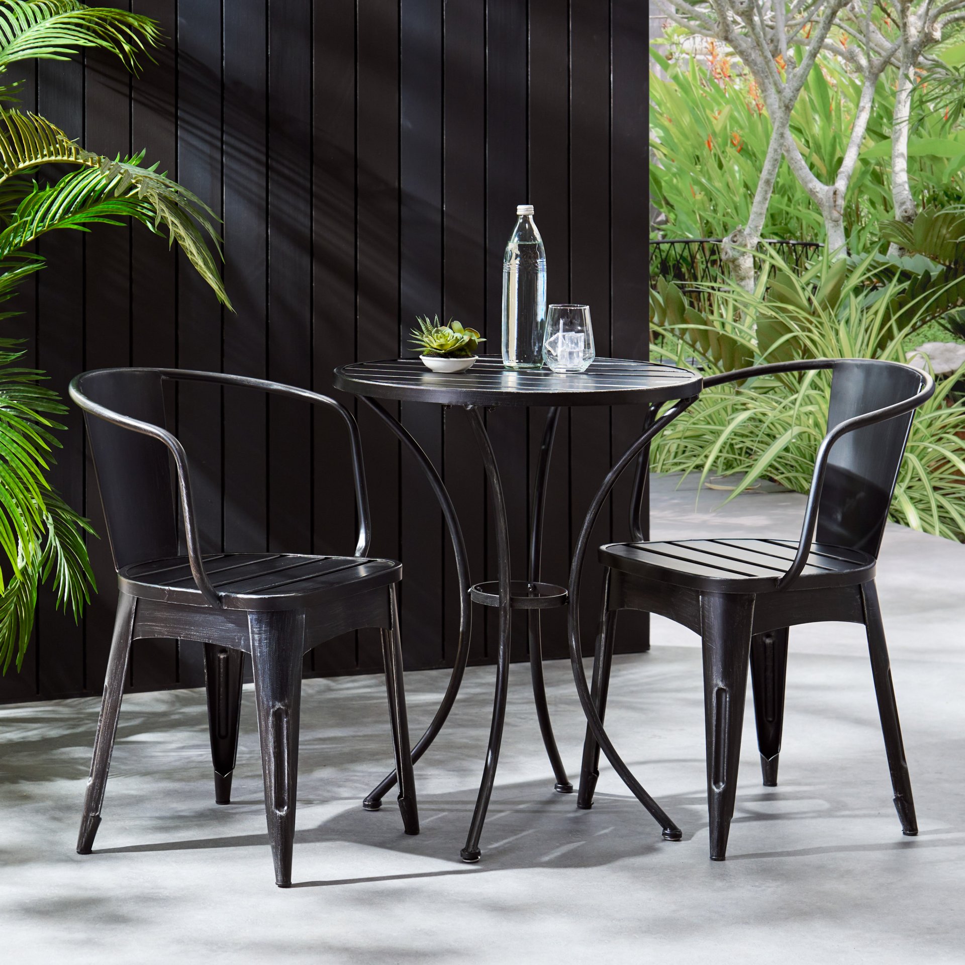 Yearn - 3 Piece Bistro Set With Table And 2 Chairs - Black - Image 8