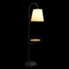 Seoul - Floor Lamp With Rotary Switch Wood Table Base - Black / White - Image 2