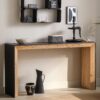 Modern Wood Console Table Entryway Table Sofa Table & Contemporary Design - Black / Natural - Image 4