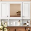 Wall Mounted Bathroom Medicine Cabinet, Modern Bathroom Wall Cabinet With Mirror, Mirror Cabinet With Open Shelves - White - Image 26