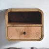 Extra Mini Wall Mounted Curved Nightstand With Open Slot - Brown - Image 10