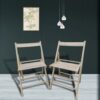 Folding Chair, Foldable Style (Set of 2) - Natural - Image 2