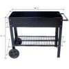 Elevated Mobile Raised Ergonomic Metal Planter Garden Bed With Wheels Powder Coated Steel - Black - Image 3