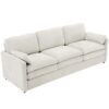 Cozy Upholstered 3 Seater Sofa Oversized Comfy Cloud Sofa Double Cushion 3 Seater Sofa Plush Cushion Sofa Couch For Living Room - Beige - Image 13