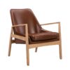 Accent Chair (Set of 2) Mid-Century Modern Armchair With Solid Wood Frame, Reading Leisure Chair With High Back For Living Room - Brown - Image 2