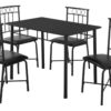 Dining Table Set, 5 Pieces Set, Small, Rectangular, Contemporary & Modern - Black - Image 2