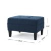 Foot Rest Under Desk Ottoman, Rectangle Foot Stool, Footrest Leg Rest For Sofa, Ottoman Rest Stools For Living Room Entryway - Navy Blue - Image 3