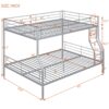 Full Long Over Queen Metal Bunk Bed - Sliver - Image 11
