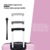 3 Piece Luggage Sets Lightweight Suitcase With Two Hooks, Spinner Wheels, (20/24/28) - Pink - Image 17