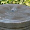 Tall Large Modern Cylinder Ribbed Tower Water Fountain With Rustic Base, Contemporary Antique Green Copper Outdoor Bird Feeder / Bath Cement Fountain - Antique Green - Image 7