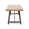 Outdoor Dining Table With Slat Wooden Panel And Turnbuckle Accents - Teak - Image 6