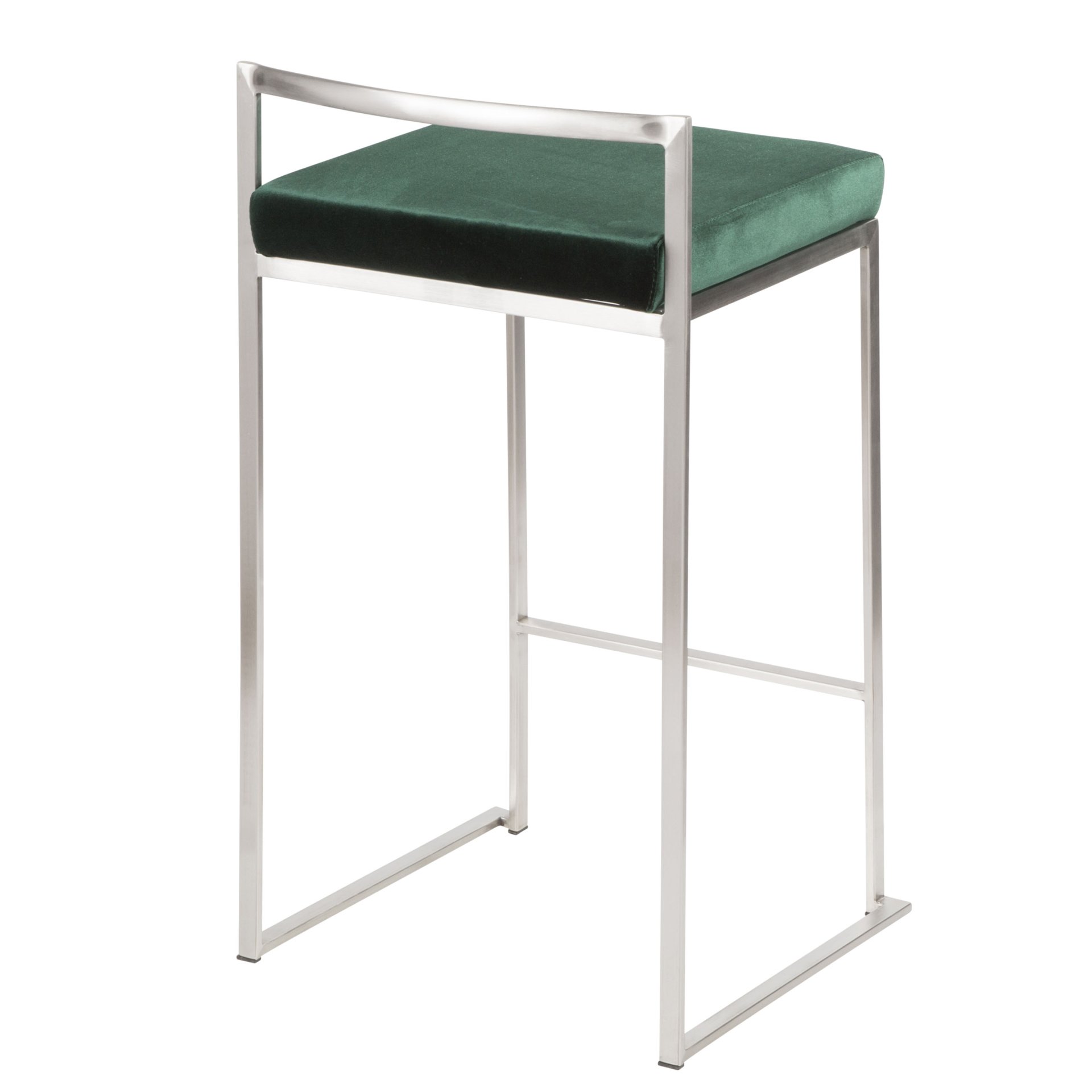 Fuji - Contemporary Stackable Counter Stool (Set of 2) - Green - Image 4