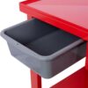 Transmission Teardown Work Station 1 / 2 Ton Capacity Sloping Drain Table Locking Drawer Removable Drain Basin Full-Width Lower Shelf Four 4" Caster Wheels - Red - Image 16