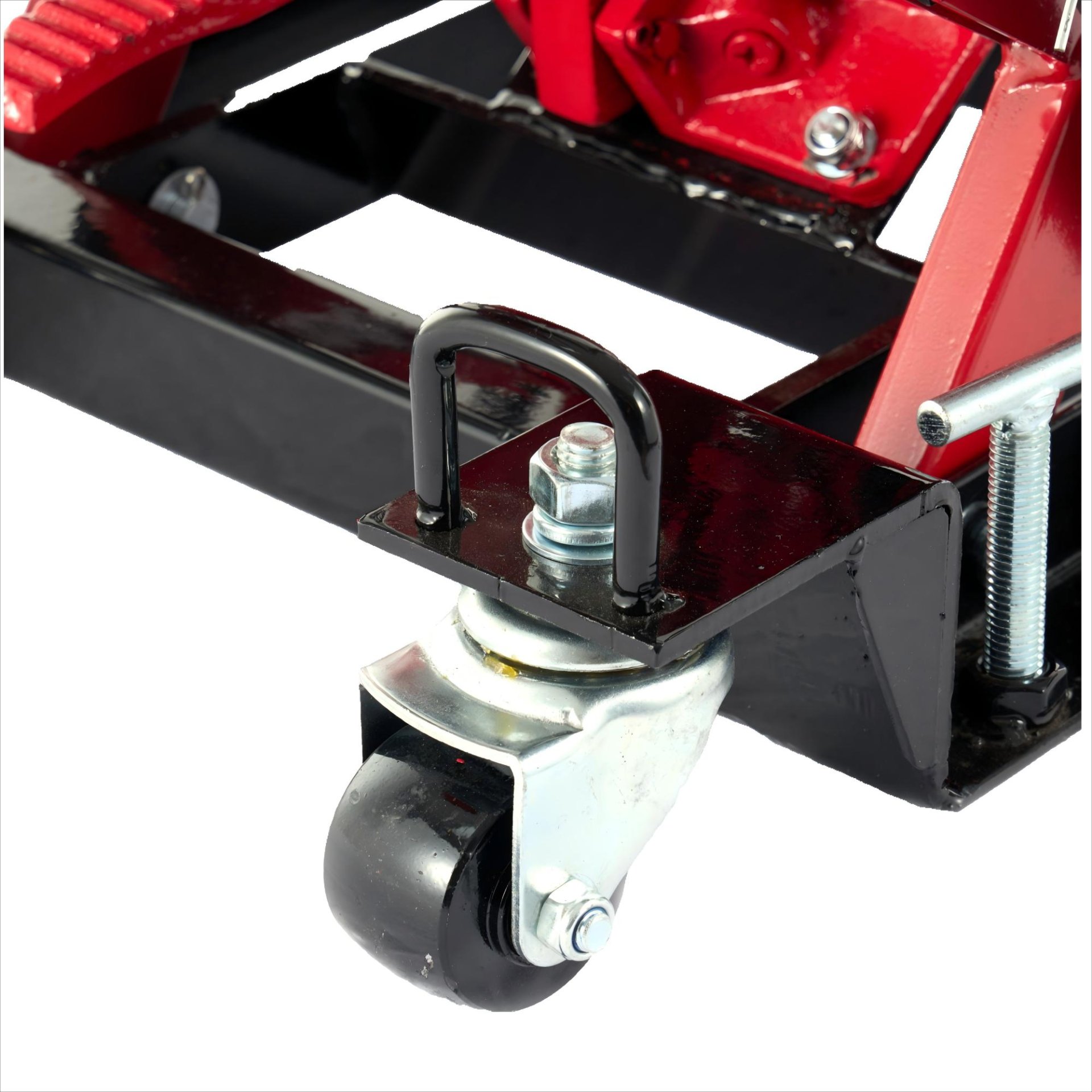 Heavy Duty 1500Lbs Hydraulic Motorcycle Lift Jack With Wheels And Handle - Red / Black - Image 9