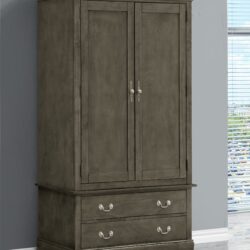 Elegant Traditional Armoire - Gray
