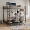 Ethan - Full Over Twin Bunk Bed With Desk, Charging Station, Storage Shelves, Safety Guard & Stairs - Black - Image 6