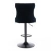 Swivel Velvet Barstools Adjusatble Seat Height, Modern Upholstered Bar Stools With Backs Comfortable Tufted For Home Pub And Kitchen Island (Set of 2) - Black - Image 7