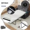 Pull Out Sofa Bed Loveseat Sleeper With Twin Size Memory Mattress With Two USB Ports For Living Room Spaces - Gray - Image 6