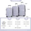 Hardshell Suitcase Double Spinner Wheels Pp Luggage Sets Lightweight Durable Suitcase With Tsa Lock, 3 Piece Set (20/24/28) - Silver - Image 3