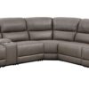 Kantu - Synthetic Leather Motion Sectional Sofa - Brown - Image 11