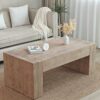 Rustic Wood Coffee Table Modern Farmhouse Rectangular Table For Living Room - Natural / Natural Multi / Natural Wood / Natural / Rustic - Image 2