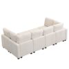 Sectional Sofa Couch Sofa Bed U-Shaped Sofa With Two Movable Ottoman And Three USB Ports For Living Room - Beige - Image 15