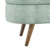 Ottoman Oval Storage Bench With Rubber Wood Legs Fabric - Cyan - Image 9