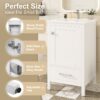 20" Bathroom Vanity With Sink, Soft Close Drawers, Door Organizer, Divider Drawer, Adjustable Foot Pads - White - Image 6