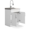 Hennessy - Deluxe Laundry Cabinet & Faucet And Stainless Steel Sink - White - Image 2