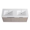 Contemporary 48" Wall Mounted Bathroom Vanity With Resin Double Sink & Soft Close Doors - Khaki - Image 12