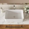 Modern European Design 21" X 14" Ceramic Rectangular Vessel Bathroom Sink - White - Image 6