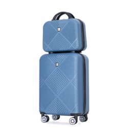 2 Piece Luggage Sets Lightweight Suitcase, Spinner Wheels, (20/14) - Blue