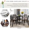 Wooden Counter Height Dining Set With Padded Chairs And Storage Shelving - Espresso - Image 8