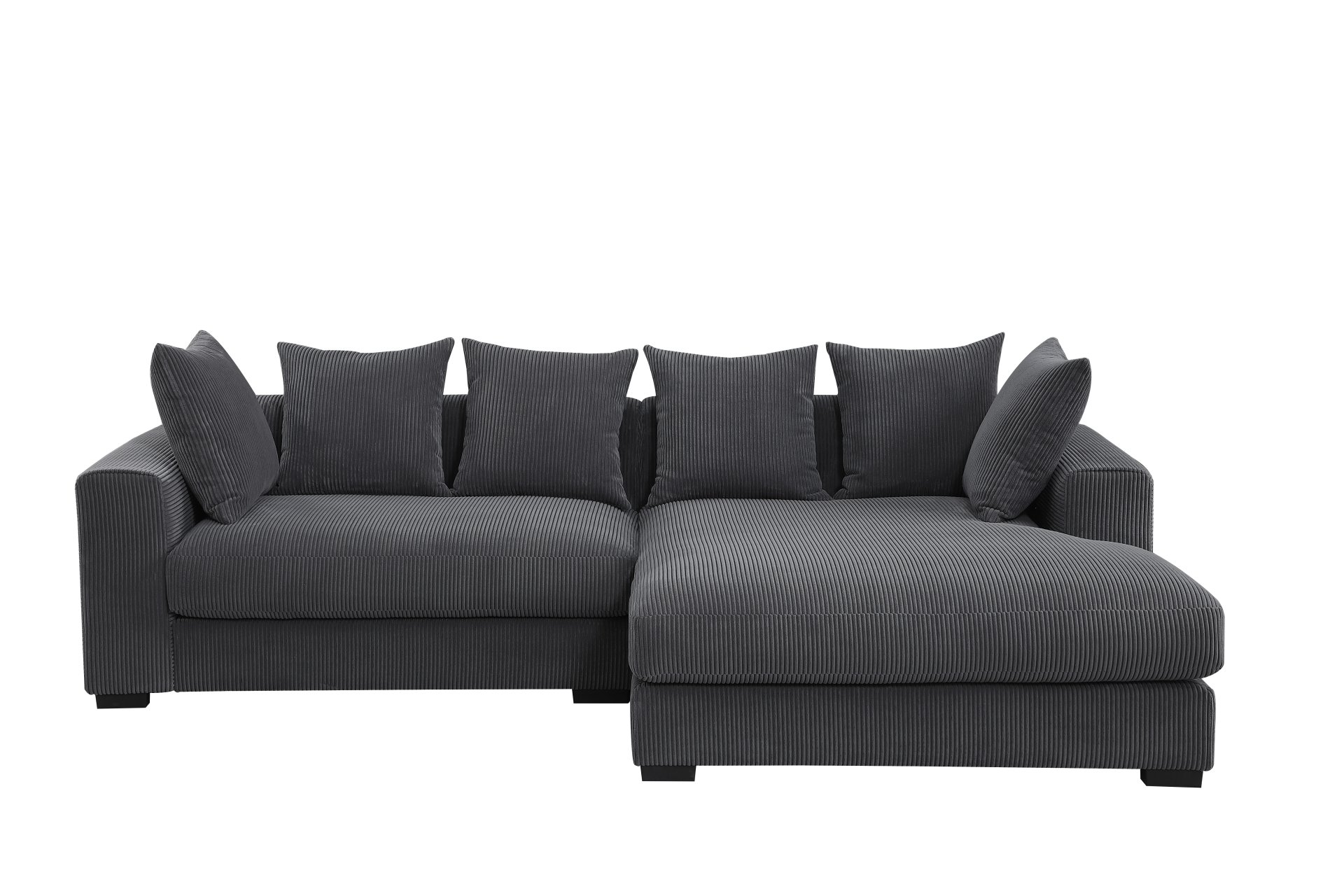Naomi - 3 Piece Upholstered Sectional - Dark Gray - Image 6