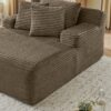 Modern Velvet Fabric Single Lazy Sofa Lounge Chair, Indoor Use - Brown - Image 6