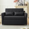 Convertible Sleeper Bed, Adjustable Oversized Armchair With 3 USB Ports For Small Space - Black - Image 9