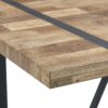 Contemporary Minimalist Retro Rectangular Dining Table With Textured Wood Top And Black Metal Legs - Black / Wood - Image 10