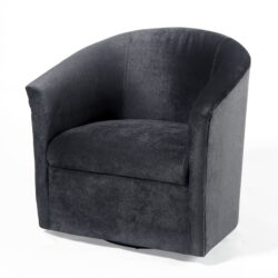 Eden - Swivel Chair With Microfiber Upholstery And Solid Hardwood Frame - Charcoal Gray