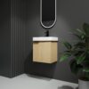 20" Wall Mounted Bathroom Vanity With Ceramic Sink And Storage Cabinet - Oak - Image 4