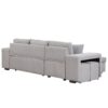 Pull Out Sleeper Sofa Reversible L-Shape 3 Seat Sectional Couch With Storage Chaise And 2 Stools For Living Room Furniture Set - Gray - Image 20