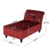 Ethereala - Upholstered Velvet Chaise Lounge With Button Tufted - Garnet - Image 3