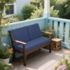 Outdoor Loveseat Cushion Set, Deep Seat Cushions For Patio Furniture, Waterproof Replacement Patio Chair Cushions (Set of 2), Double Seat - Navy Blue - Image 4