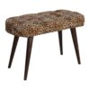 Leopard Print Deep Button Bench - Walnut - Image 6