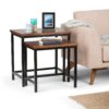 Skyler - 2 Piece Nesting Side Table - Dark Cognac Brown - Image 6