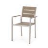 Dreamlan - Outdoor Aluminum Dining Chair With Faux Wood Seat (Set of 2) - Natural / Silver - Image 8