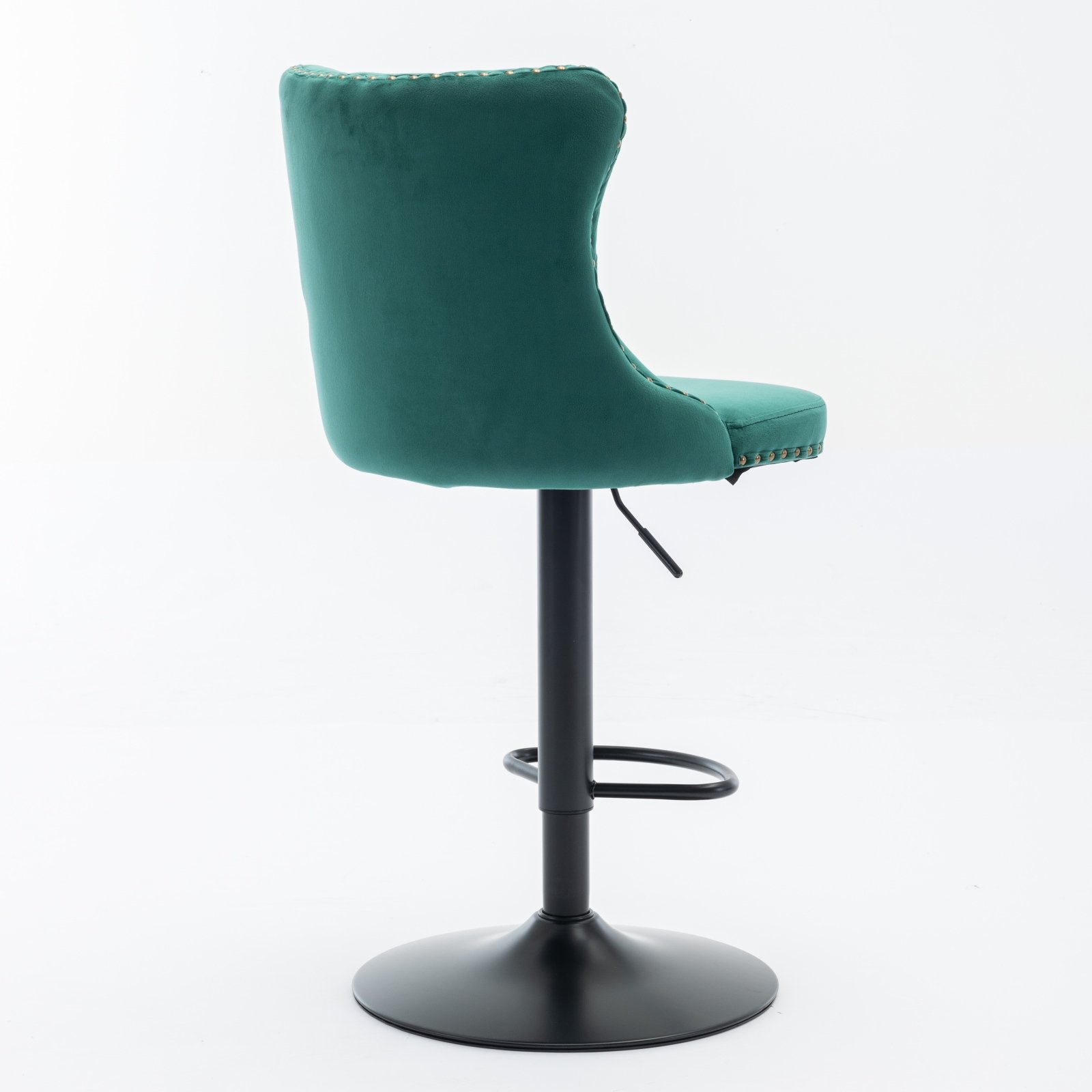 Swivel Velvet Barstools Adjusatble Seat Height, Modern Upholstered Bar Stools With Backs Comfortable Tufted For Home Pub And Kitchen Island (Set of 2) - Green - Image 6