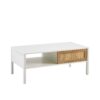 40.16" Rattan Coffee Table, Sliding Door For Storage, Metal Legs, Modern Table For Living Room - White - Image 7