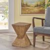 Flamboyant Outdoor Side Table With Twisted Hourglass Shape - Natural - Image 4